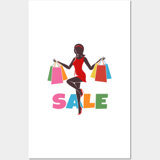 Shopping woman Posters and Art